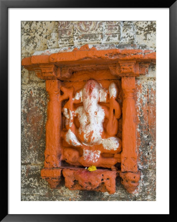 Hindu Shrine To Ganesh The Elephant God, Maheshwar, Madhya Pradesh State, India by R H Productions Pricing Limited Edition Print image