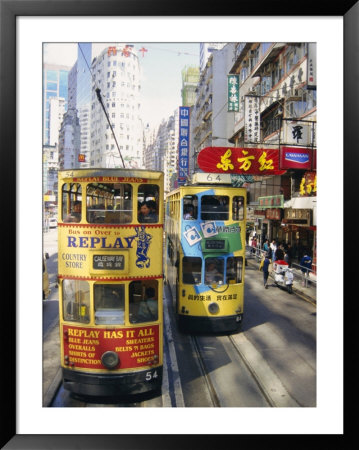 Trams In Wan Chai (Wanchai), Hong Kong, China by Charles Bowman Pricing Limited Edition Print image