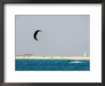 Kite Surfing At Santa Maria On The Island Of Sal (Salt), Cape Verde Islands, Africa by R H Productions Pricing Limited Edition Print image