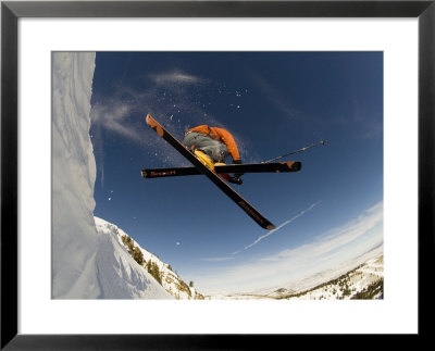 Skier Jumping Into Puma Bowl From Pinyon Ridge, Utah, Usa by Mike Tittel Pricing Limited Edition Print image