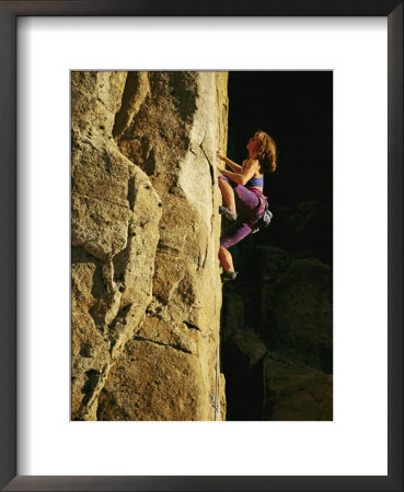 A Climber Leads A Route At Donner Summit by Bill Hatcher Pricing Limited Edition Print image