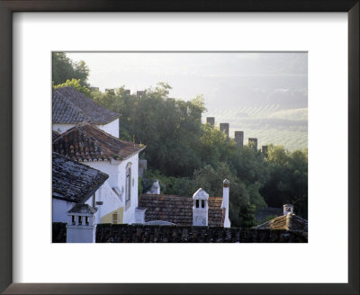 Whitewashed Houses And Crenellated City Walls, Obidos, Portugal by John & Lisa Merrill Pricing Limited Edition Print image