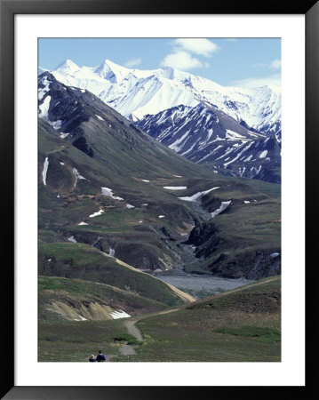 Hikers Walk Trail At Eileson Visitor's Center, Alaska, Usa by Paul Souders Pricing Limited Edition Print image
