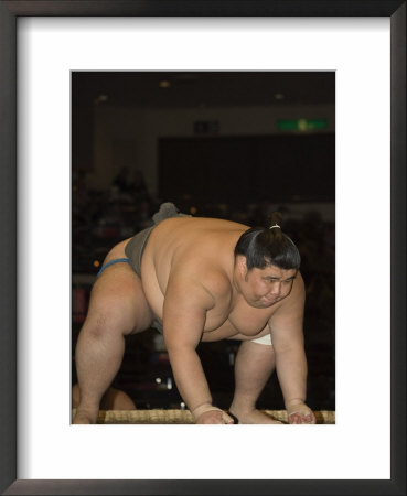 Sumo Wrestler Competing, Grand Taikai Sumo Wrestling Tournament, Kokugikan Hall Stadium, Tokyo by Christian Kober Pricing Limited Edition Print image