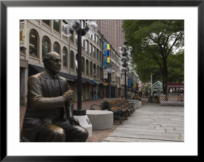 Statue In Quincy Market At Faneuil Hall Marketplace, Boston, Massachusetts by Amanda Hall Pricing Limited Edition Print image