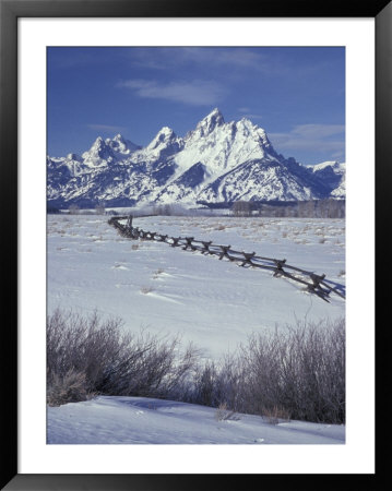 Grand Tetons And Fenceline, Grand Teton National Park, Wyoming, Usa by Jamie & Judy Wild Pricing Limited Edition Print image