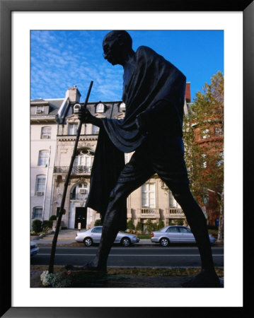 Statue Of Gandhi Outside Indian Embassy, Washington Dc, Usa by Rick Gerharter Pricing Limited Edition Print image