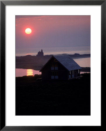 Sun Setting Over Newly Constructed Prefabricated House On Block Island by John Zimmerman Pricing Limited Edition Print image