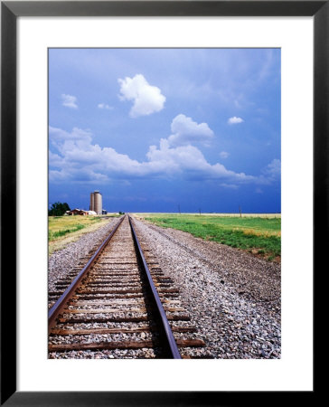 Railroad Tracks And Approaching Thunderstorm, Amarillo, Texas by Holger Leue Pricing Limited Edition Print image