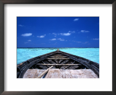 Small Fishing Boat (Dhoni) In The Crystal Clear Waters Off The Maldives, Maldives by Dennis Wisken Pricing Limited Edition Print image