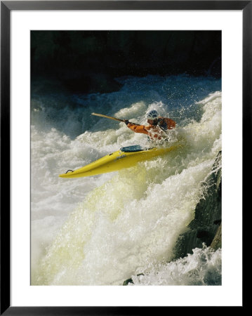 A Kayaker Speeds Down One Of The Falls In The Potomac River by Skip Brown Pricing Limited Edition Print image