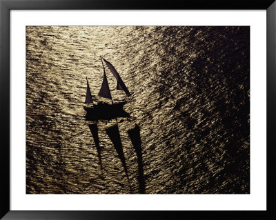 Aerial View Of A Sailing Vessel At Sea by Kenneth Garrett Pricing Limited Edition Print image