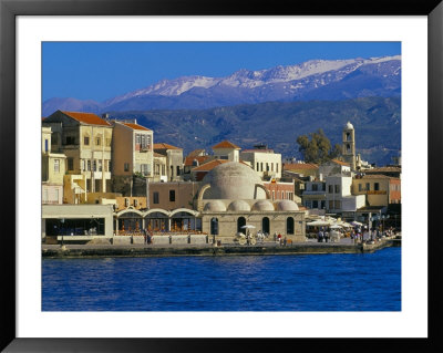 Hania Seafront And Levka Ori In The Background, Hania, Island Of Crete, Mediterranean by Marco Simoni Pricing Limited Edition Print image