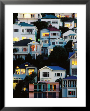 Tiered Bungalows And Villas At Oriental Bay, Wellington, New Zealand by Paul Kennedy Pricing Limited Edition Print image