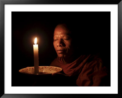 A Monk Meditates At A Buddhist Temple In Sen Monorom, Mondulkiri Province, Cambodia, Indochina by Andrew Mcconnell Pricing Limited Edition Print image