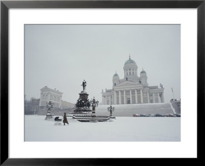 A Woman Walks In Senate Square, Passing Lutheran Cathedral by Jodi Cobb Pricing Limited Edition Print image