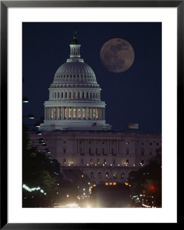 U.S. Capitol With Moon, Night View by Richard Nowitz Pricing Limited Edition Print image