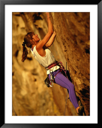 A Climber Leads A Route At Hueco Tanks by Bill Hatcher Pricing Limited Edition Print image