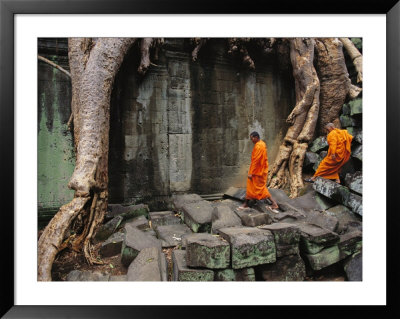 Angkor Wat Temple With Monks, Siem Reap, Cambodia by Steve Raymer Pricing Limited Edition Print image