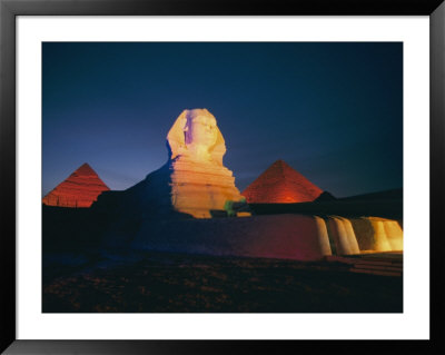 A Night View Of The Great Sphinx And The Pyramids Of Giza by Richard Nowitz Pricing Limited Edition Print image