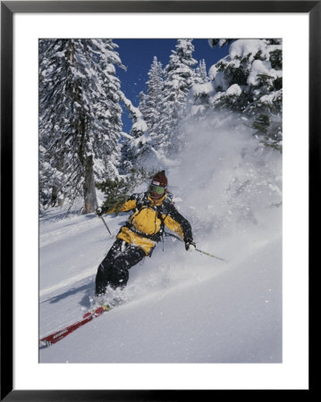 A Skier Cuts Through Some Untouched Powder In Montana by Bobby Model Pricing Limited Edition Print image