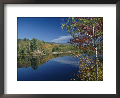 A Lake Surrounded By Trees Displaying The Colors Of Autumn by Richard Nowitz Pricing Limited Edition Print image
