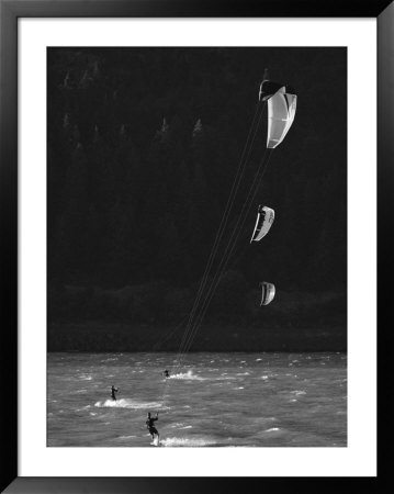 Kiteboarders In The Columbia River Gorge by Skip Brown Pricing Limited Edition Print image