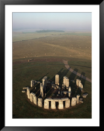 Aerial View Of Stonehenge, Unesco World Heritage Site, Salisbury Plain, Wiltshire, England by Adam Woolfitt Pricing Limited Edition Print image