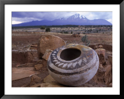 An Ancient Pottery Seed Jar, With Sleeping Ute Mountain In The Distance by Ira Block Pricing Limited Edition Print image