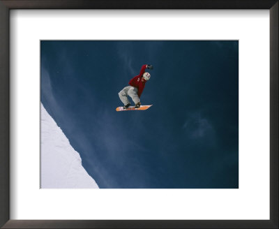 Snowboarding At Mount Norquay In Alberta by Mark Cosslett Pricing Limited Edition Print image