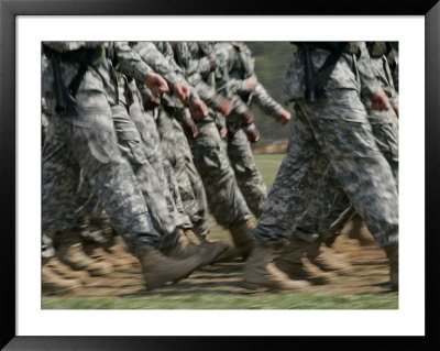 Army Rangers Marching In Formation With Blur by Skip Brown Pricing Limited Edition Print image