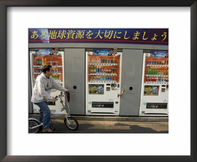 Cyclist, Vending Machines, Shinjuku, Tokyo, Honshu, Japan by Christian Kober Pricing Limited Edition Print image