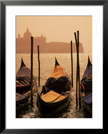 Gondolas On San Marco Canal And Church Of San Giorgio Maggiore At Sunset, Venice, Veneto, Italy by Roy Rainford Pricing Limited Edition Print image