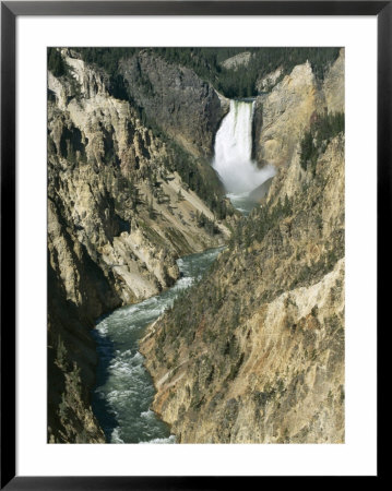 Lower Falls 94M High, Grand Canyon Of The Yellowstone River, Yellowstone National Park, Wyoming by Tony Waltham Pricing Limited Edition Print image