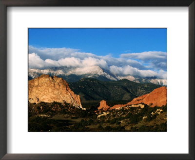 Garden Of The Gods And Pikes Peak At Sunrise, Colorado Springs, Colorado by Holger Leue Pricing Limited Edition Print image