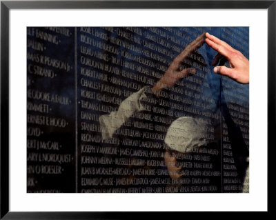 Hand Touches And Is Reflected In The Vietnam Veterans Memorial by Todd Gipstein Pricing Limited Edition Print image