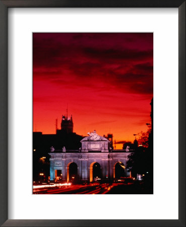 Sunset Over Alcala Arch, Madrid, Spain by Bill Wassman Pricing Limited Edition Print image