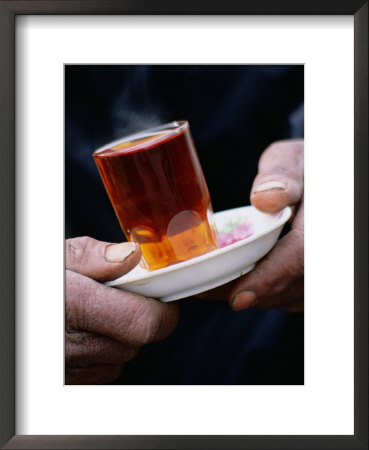 Man Holding A Glass Of Tea, Esfahan, Iran by Mark Daffey Pricing Limited Edition Print image