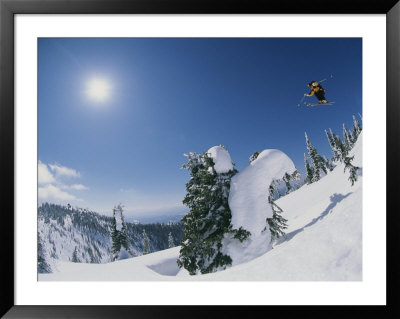 A Skier Catches Some Big Air On The Big Mountain by Bobby Model Pricing Limited Edition Print image