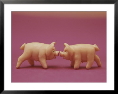 Two Marzipan Pigs, Nose-To-Nose, Will Bring Their Recipient Good Luck by Roy Gumpel Pricing Limited Edition Print image