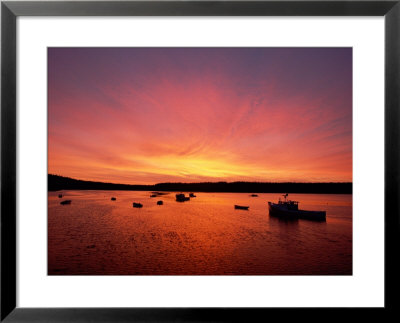 Fishing Boats Dot The Water At Twilight by James P. Blair Pricing Limited Edition Print image