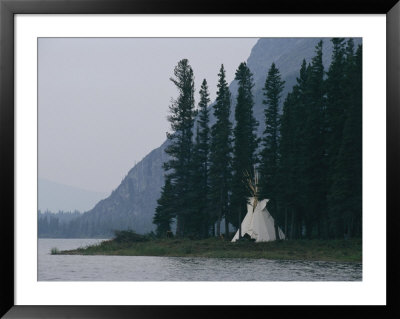A Tepee Is Built On The Edge Of Cli Lake by Raymond Gehman Pricing Limited Edition Print image