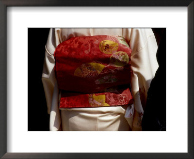 Close-Up Of Obi, Silk Sash Worn With Kimono, Kyoto, Japan by Nancy & Steve Ross Pricing Limited Edition Print image