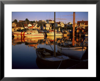 Sundown Over South Harbour, Village Of Fjallbacka, Bohuslan, Sweden, Scandinavia by Kim Hart Pricing Limited Edition Print image