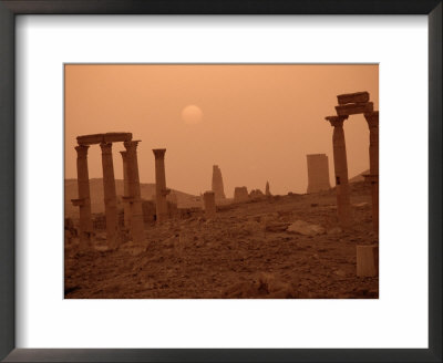 Silhouetted Ruins At Sunset, Palmyra, Syria by Dave Bartruff Pricing Limited Edition Print image