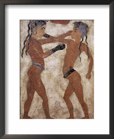 Fresco Of Children Boxing From Akrotiri, Island Of Santorini, Greece by Gavin Hellier Pricing Limited Edition Print image