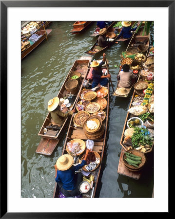 Vendors, Waterways And Floating Market, Damnern Saduak, Thailand by Bill Bachmann Pricing Limited Edition Print image
