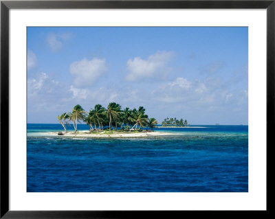 Small Palm Tree Covered Islands In Blue Seas Off The Coast Of Belize by Wolcott Henry Pricing Limited Edition Print image