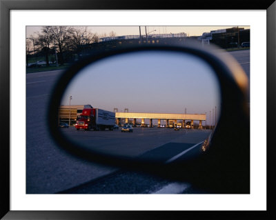 A Rearview Mirror Reflects A Busy Tollgate On The New Jersey Turnpike by Stephen St. John Pricing Limited Edition Print image