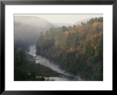 Mist Rising Off Of A Mountain River In The Morning by Bill Curtsinger Pricing Limited Edition Print image